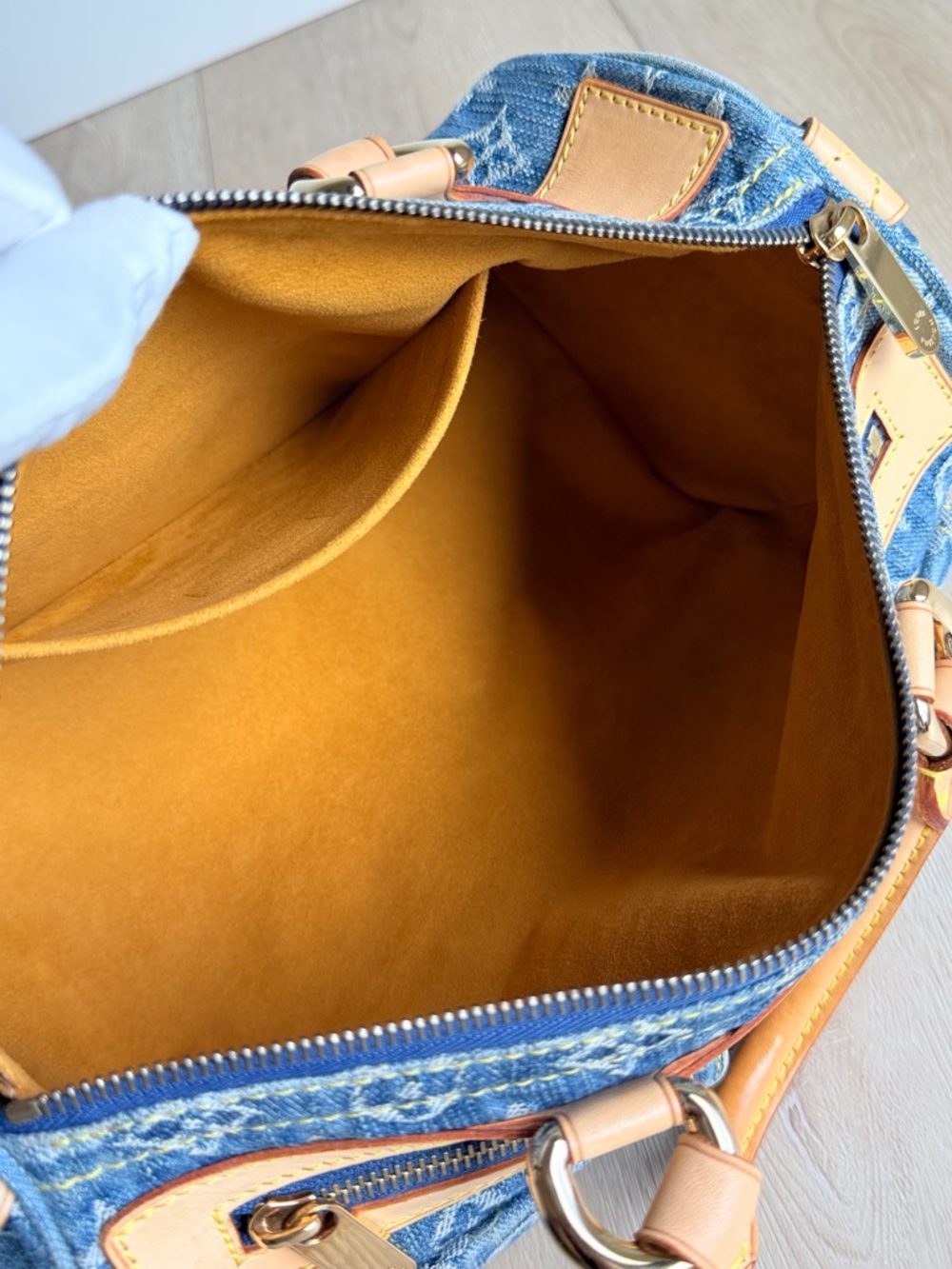 Louis Vuitton Neo Speedy Denim Blue Monogram Rare Vintage LV Bag - Picture 9 of 16